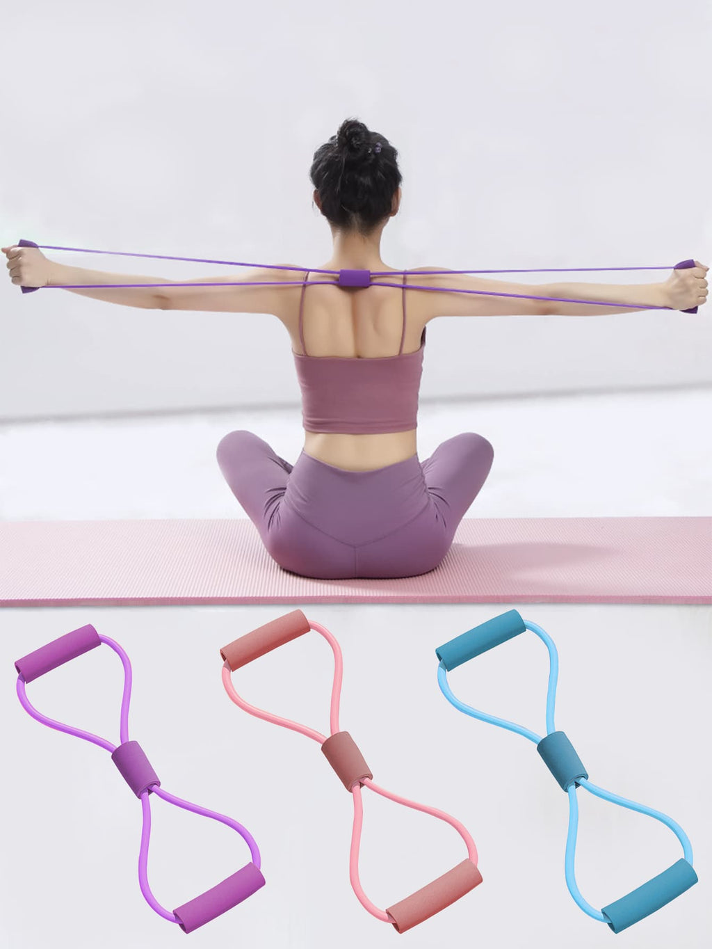 1pc 8-Shaped Yoga Resistance Band Gym Accessories