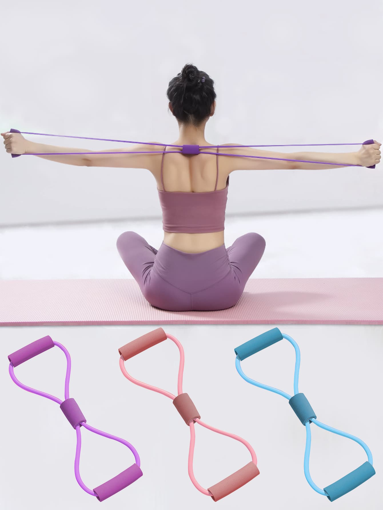 1pc 8-Shaped Yoga Resistance Band Gym Accessories