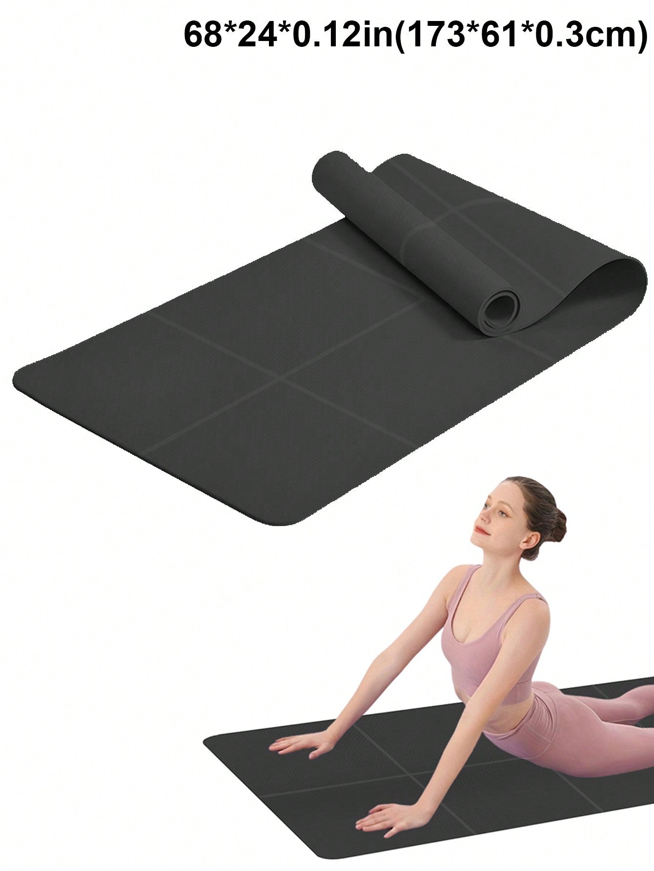 1pc 173*61*0.3cm EVA Yoga Mat For Beginners Fitness Mat, Dance & Yoga Mat