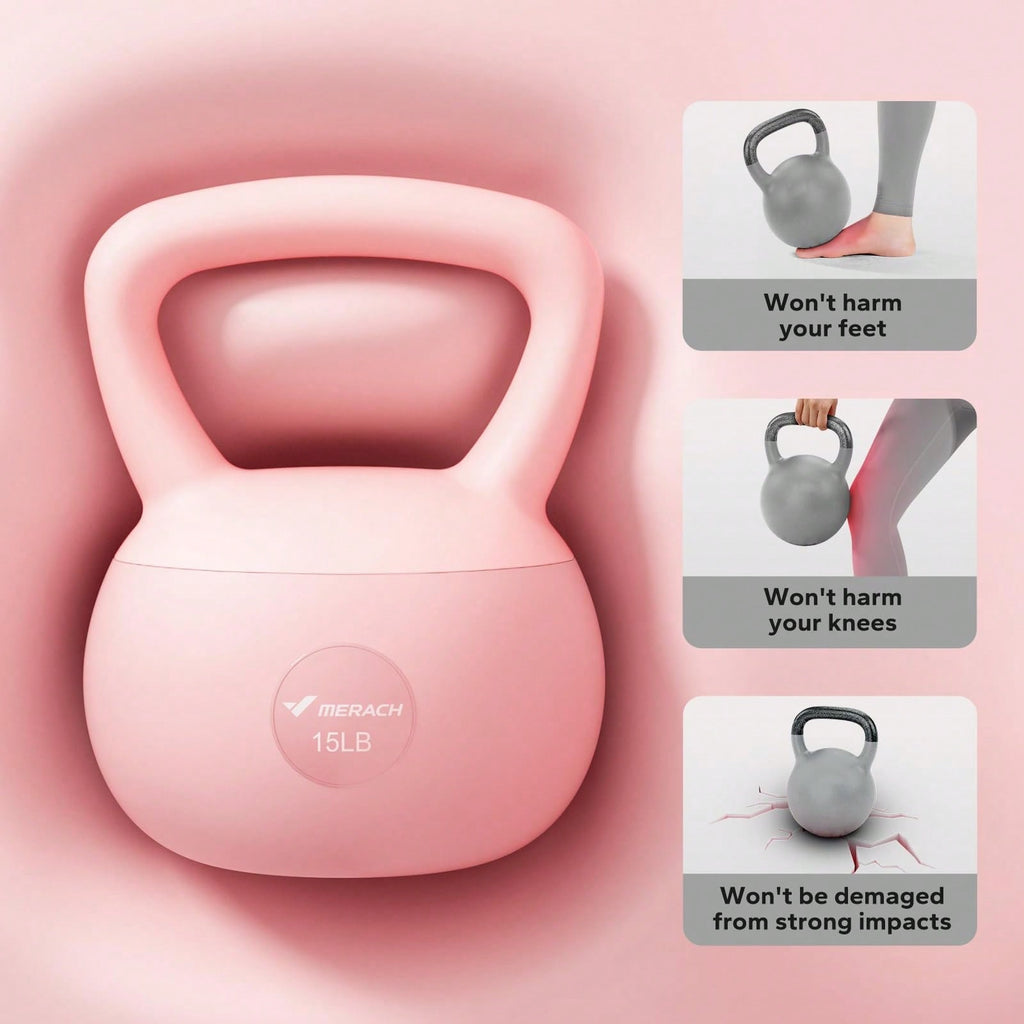 MERACH Soft Kettlebell, Non-Slip Wide-Grip Handle, Soft Cushioned Horizontal Base, Filled With Fine Mineral Sand, Premium Kettlebell For Strength Training