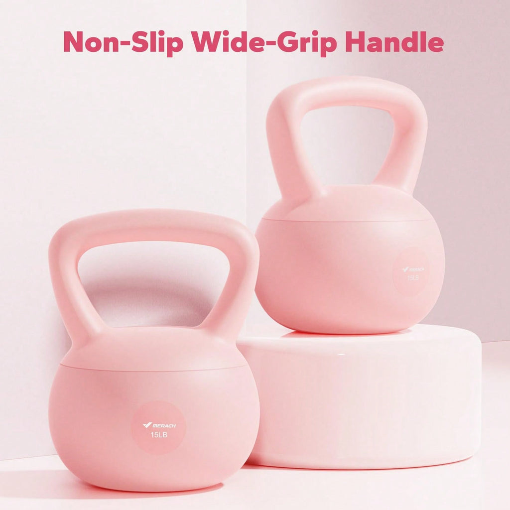 MERACH Soft Kettlebell, Non-Slip Wide-Grip Handle, Soft Cushioned Horizontal Base, Filled With Fine Mineral Sand, Premium Kettlebell For Strength Training