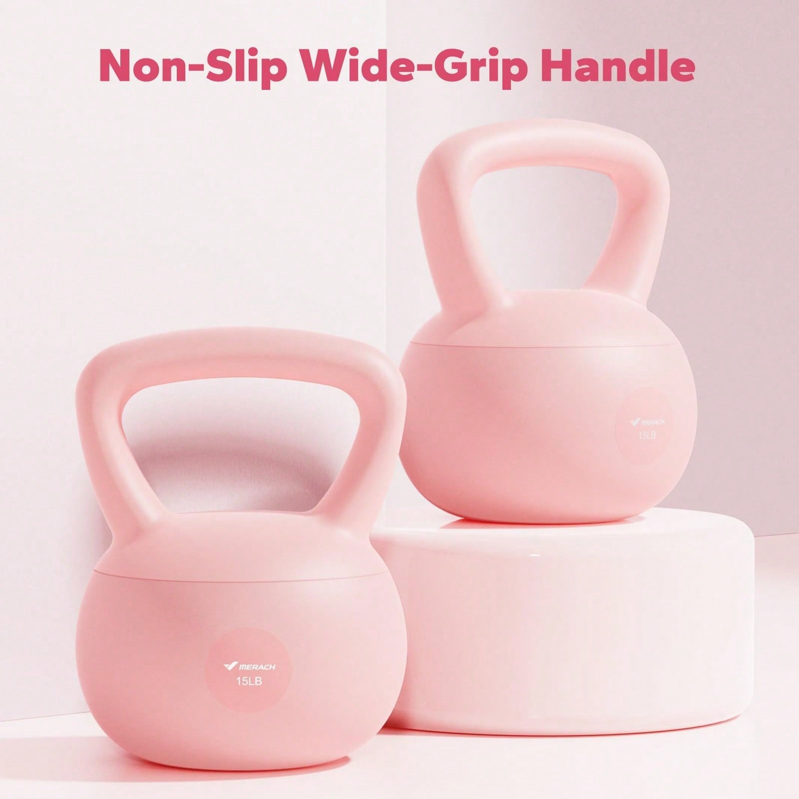 MERACH Soft Kettlebell, Non-Slip Wide-Grip Handle, Soft Cushioned Horizontal Base, Filled With Fine Mineral Sand, Premium Kettlebell For Strength Training