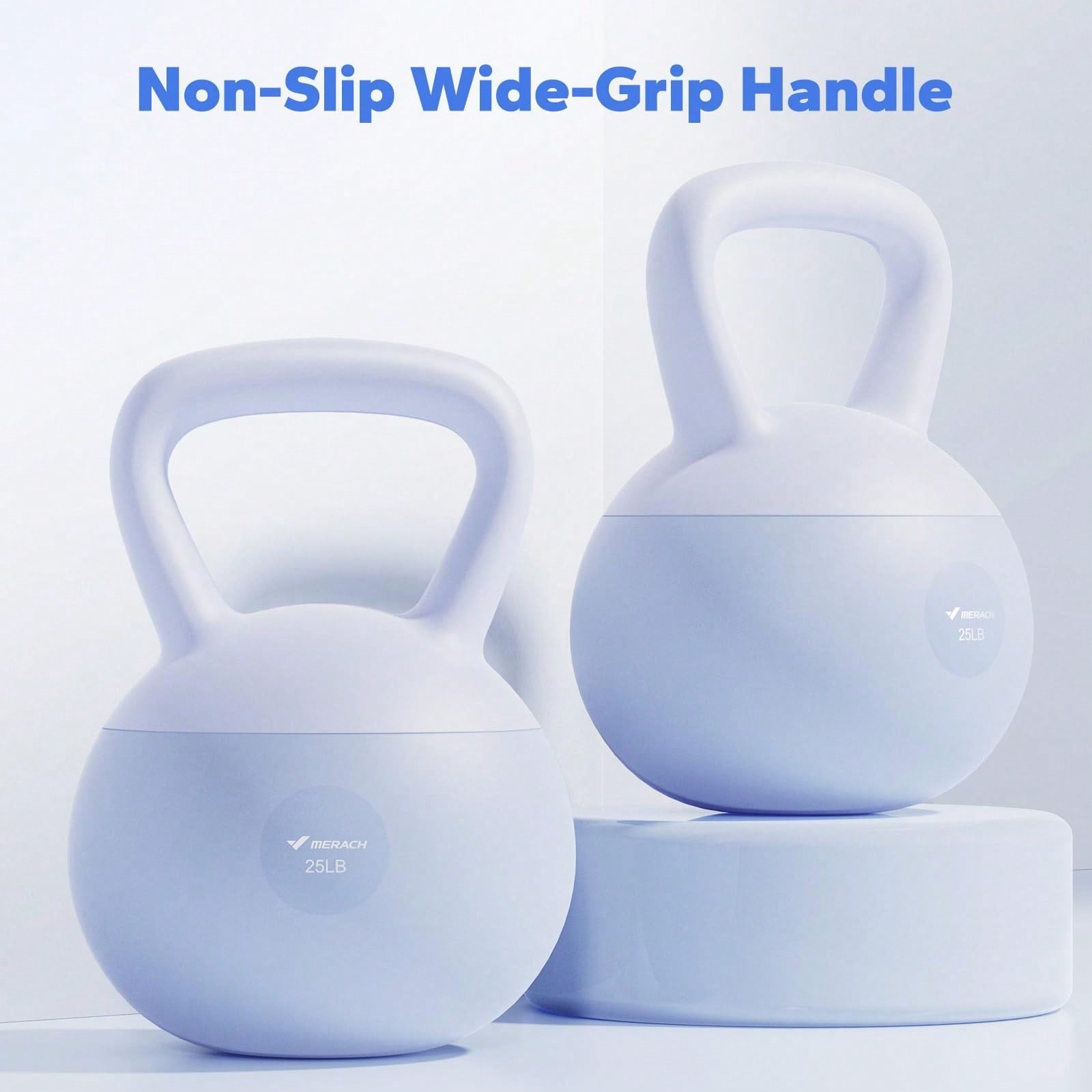 MERACH Soft Kettlebell, Non-Slip Wide-Grip Handle, Soft Cushioned Horizontal Base, Filled With Fine Mineral Sand, Premium Kettlebell For Strength Training