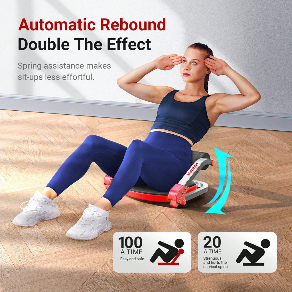 MERACH Sit Up Machine, Ab Machine, Adjustable Resistance, Automatic Rebound, Ab Crunch Machine For Stomach Workout, Ab Workout Equipment For Home Gym