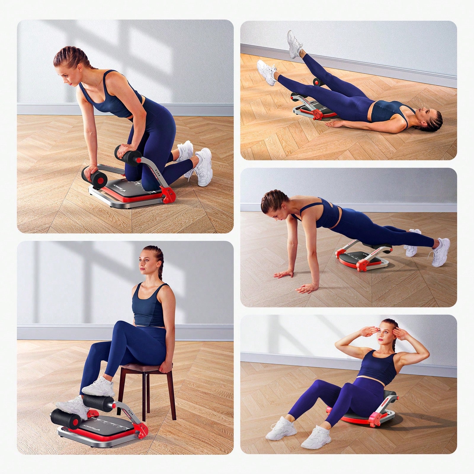 MERACH Sit Up Machine, Ab Machine, Adjustable Resistance, Automatic Rebound, Ab Crunch Machine For Stomach Workout, Ab Workout Equipment For Home Gym