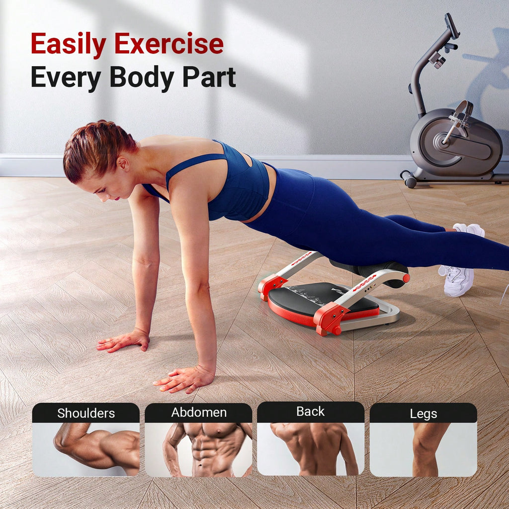 MERACH Sit Up Machine, Ab Machine, Adjustable Resistance, Automatic Rebound, Ab Crunch Machine For Stomach Workout, Ab Workout Equipment For Home Gym