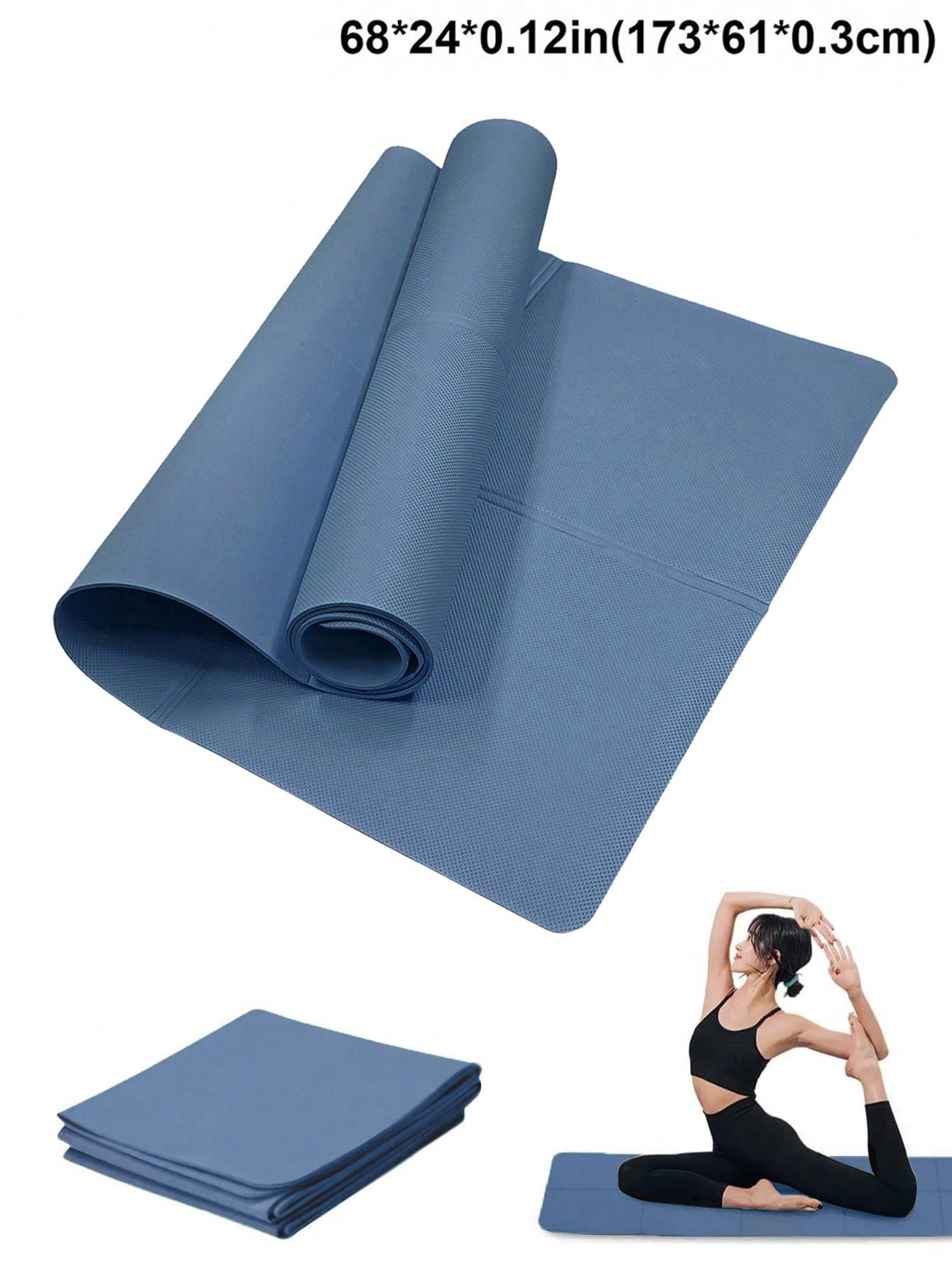1pc 173*61*0.3cm EVA Yoga Mat For Beginners Fitness Mat, Dance & Yoga Mat