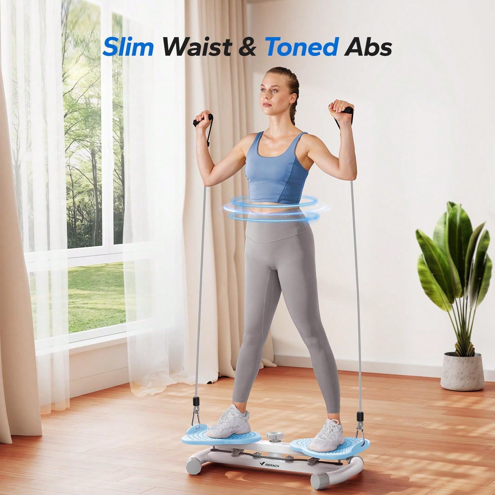 MERACH Waist Twist Machine Exercise, Ab Twist Board With 300 Lbs Weight Capacity, Abs Workout For Slim Waist And Core Ab Exercise, Noiseless Home Gym Equipment For Women Men