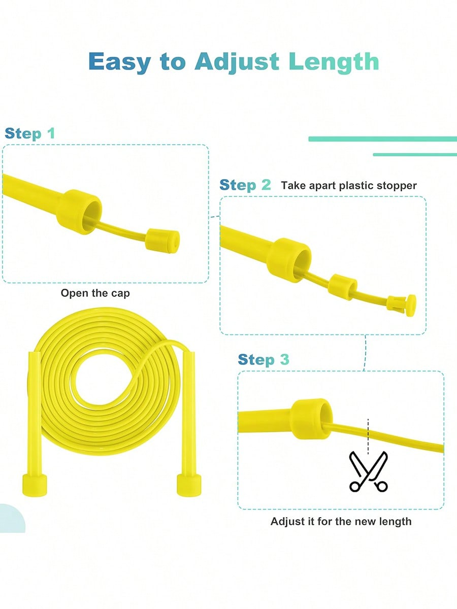 Adjustable Jump Rope, Unisex, Suitable For Aerobic Fitness, Gym Workout, Made Of PVC With Plastic Handles, Lightweight And Fast For Outdoor Fitness, Sports Training And Competition