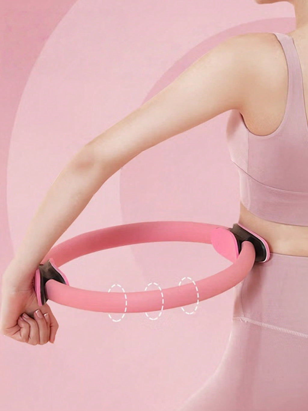 1pc Multi-Functional Pilates Ring, (Please Confirm The Specification Between Pilates Ring And Pilates Circle), Yoga Assist Magic Circle With Comfortable Foam Handles, Suitable For Thigh Workout, Yoga Practice, Fitness, Calf Exercise, Back And Waist Shapin