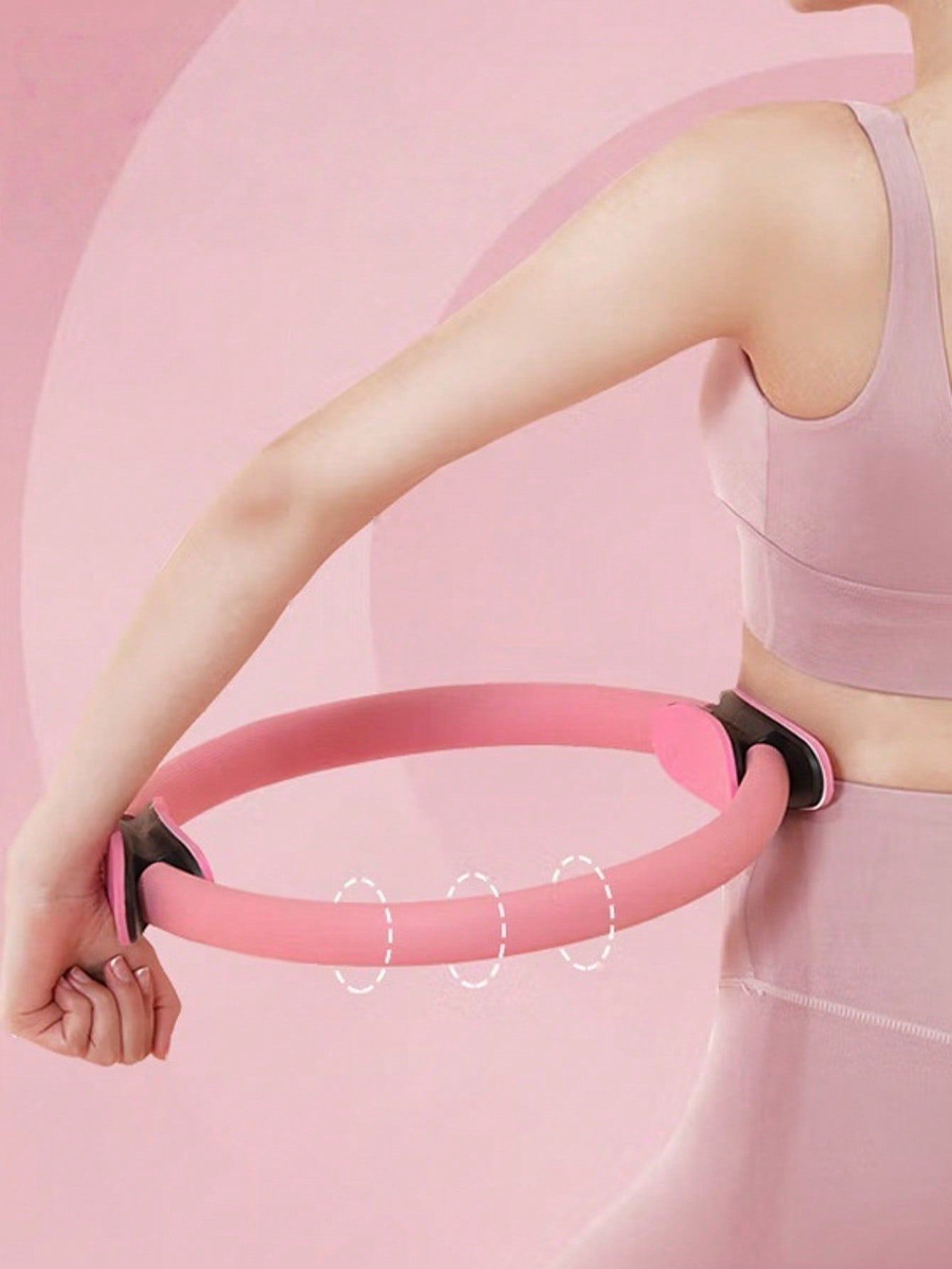 1pc Multi-Functional Pilates Ring, (Please Confirm The Specification Between Pilates Ring And Pilates Circle), Yoga Assist Magic Circle With Comfortable Foam Handles, Suitable For Thigh Workout, Yoga Practice, Fitness, Calf Exercise, Back And Waist Shapin