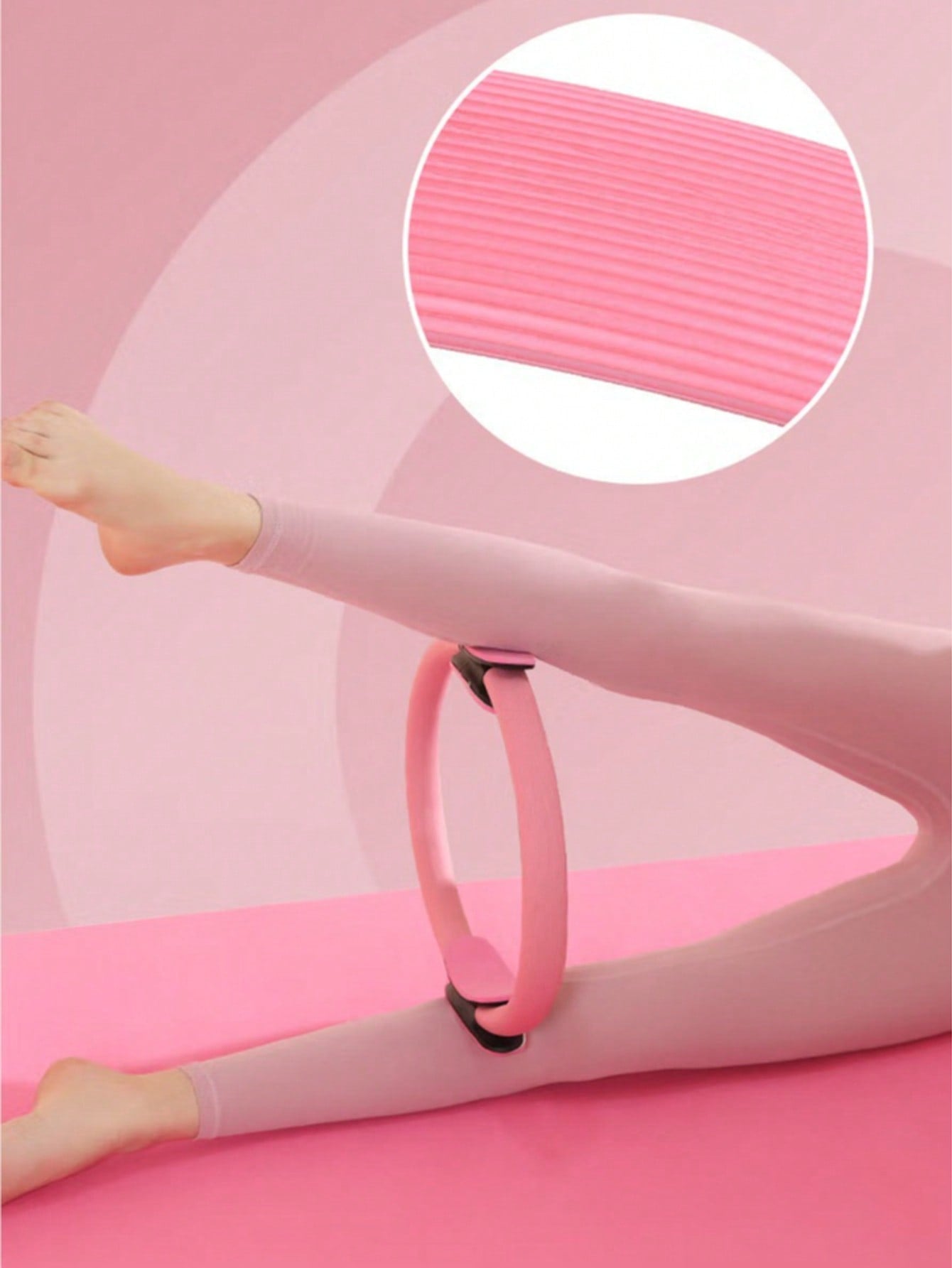 1pc Multi-Functional Pilates Ring, (Please Confirm The Specification Between Pilates Ring And Pilates Circle), Yoga Assist Magic Circle With Comfortable Foam Handles, Suitable For Thigh Workout, Yoga Practice, Fitness, Calf Exercise, Back And Waist Shapin