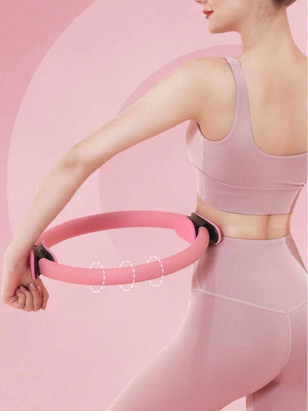 1pc Multi-Functional Pilates Ring, (Please Confirm The Specification Between Pilates Ring And Pilates Circle), Yoga Assist Magic Circle With Comfortable Foam Handles, Suitable For Thigh Workout, Yoga Practice, Fitness, Calf Exercise, Back And Waist Shapin