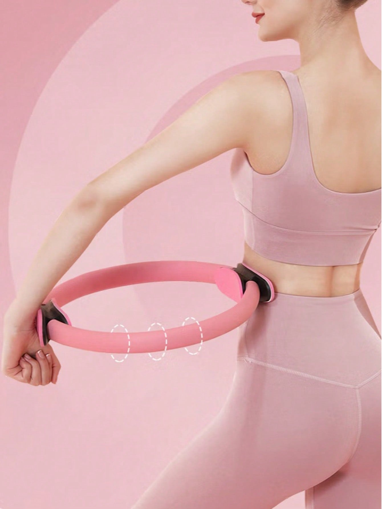 1pc Multi-Functional Pilates Ring, (Please Confirm The Specification Between Pilates Ring And Pilates Circle), Yoga Assist Magic Circle With Comfortable Foam Handles, Suitable For Thigh Workout, Yoga Practice, Fitness, Calf Exercise, Back And Waist Shapin