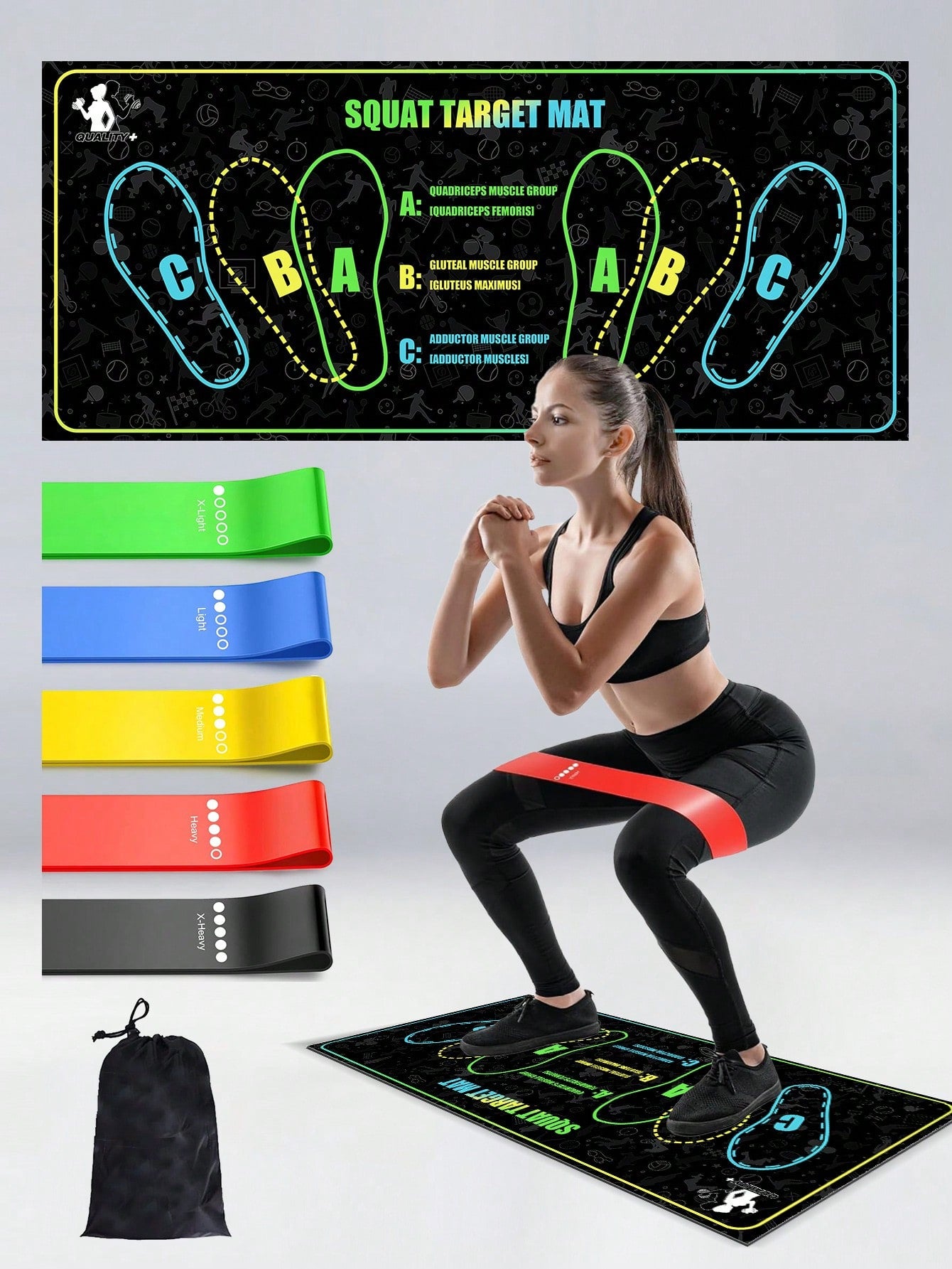 1pc 35x80cm (13.78x31.5 Inches) 1000GSM High Density Silicone Yoga Mat | Non-Slip Wear-Resistant Waterproof Fitness Training Mat | With Foot Position Guide Line Suitable For Squats, Yoga, Strength Training | Suitable For Wooden Floor, Tile, Cement | Washa