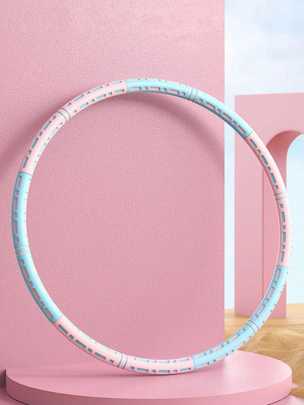 6-Segment Detachable Soft Foam Filled Stainless Steel Adjustable Weight Fitness Hoop, Portable Adult Unisex Aerobic Core Training Waist Shaping Dance Pilates Yoga Gymnastics Home Fitness Equipment Weight Loss Product
