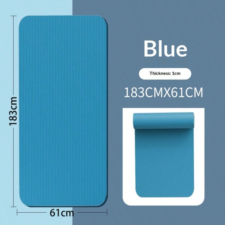 Extra Thick NBR Yoga Mat - High Density Non-Slip Exercise Mat With Enhanced Resilience For Joint Protection, Ideal For Home Workout/Yoga/Pilates