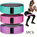Upgraded Non-Slip Yoga Resistance Bands, Suitable For Stretching, Strength Training, Squats, Lunges And Core Workouts, Available In Pink, Purple And Green, Ideal For Home Gym And Travel Use