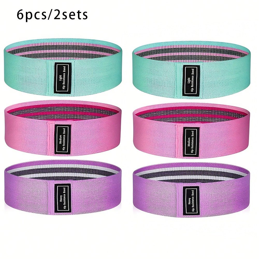 Upgraded Non-Slip Yoga Resistance Bands, Suitable For Stretching, Strength Training, Squats, Lunges And Core Workouts, Available In Pink, Purple And Green, Ideal For Home Gym And Travel Use