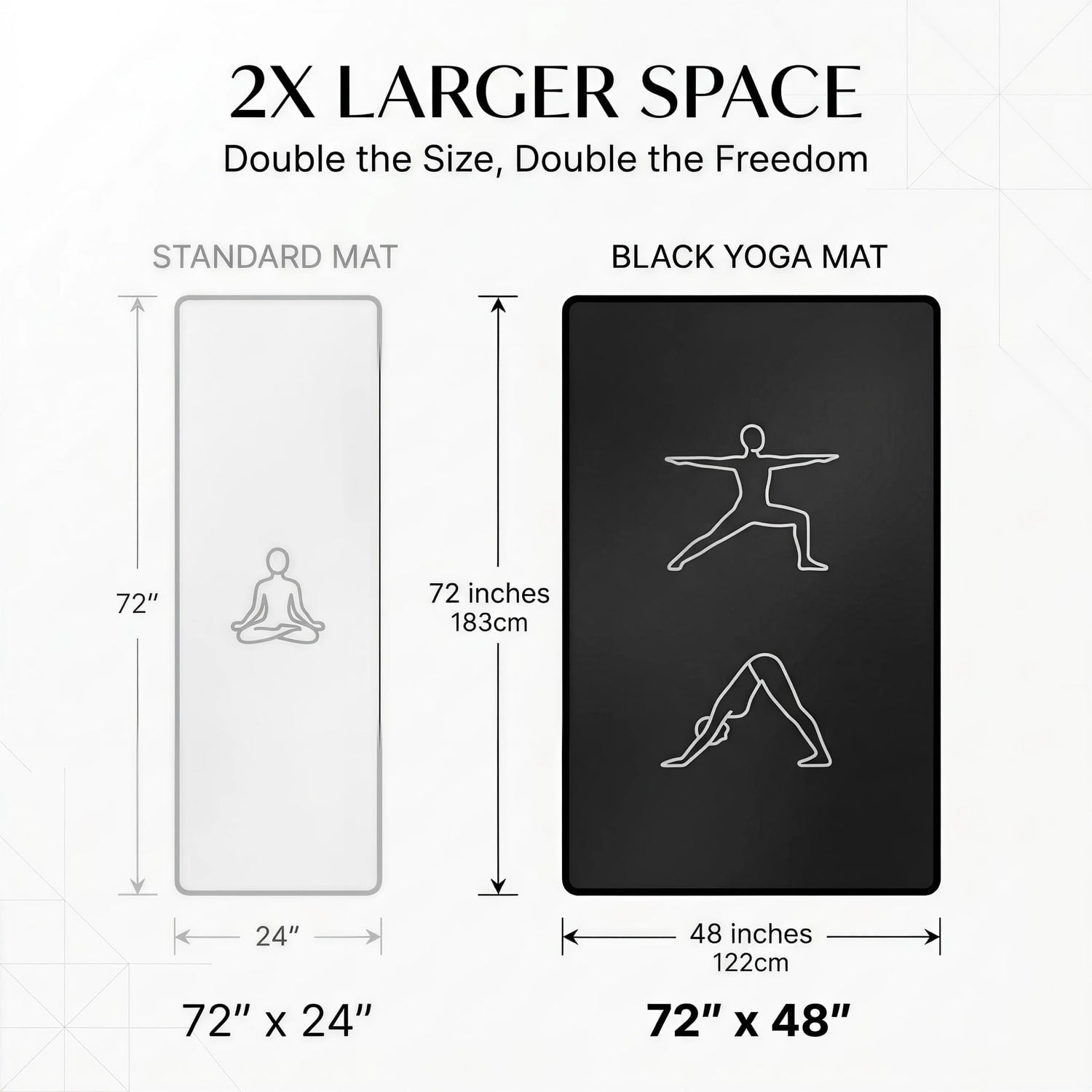 HAPBEAR Extra Large Yoga Mat - 72"X48"X6mm, TPE Material, Non-Slip, Durable, Earth-Conscious Thick Wide Exercise Mat For Home Workouts, Yoga, Pilates, Stretching, Meditation (Barefoot Exercise), Available In 5 Colors