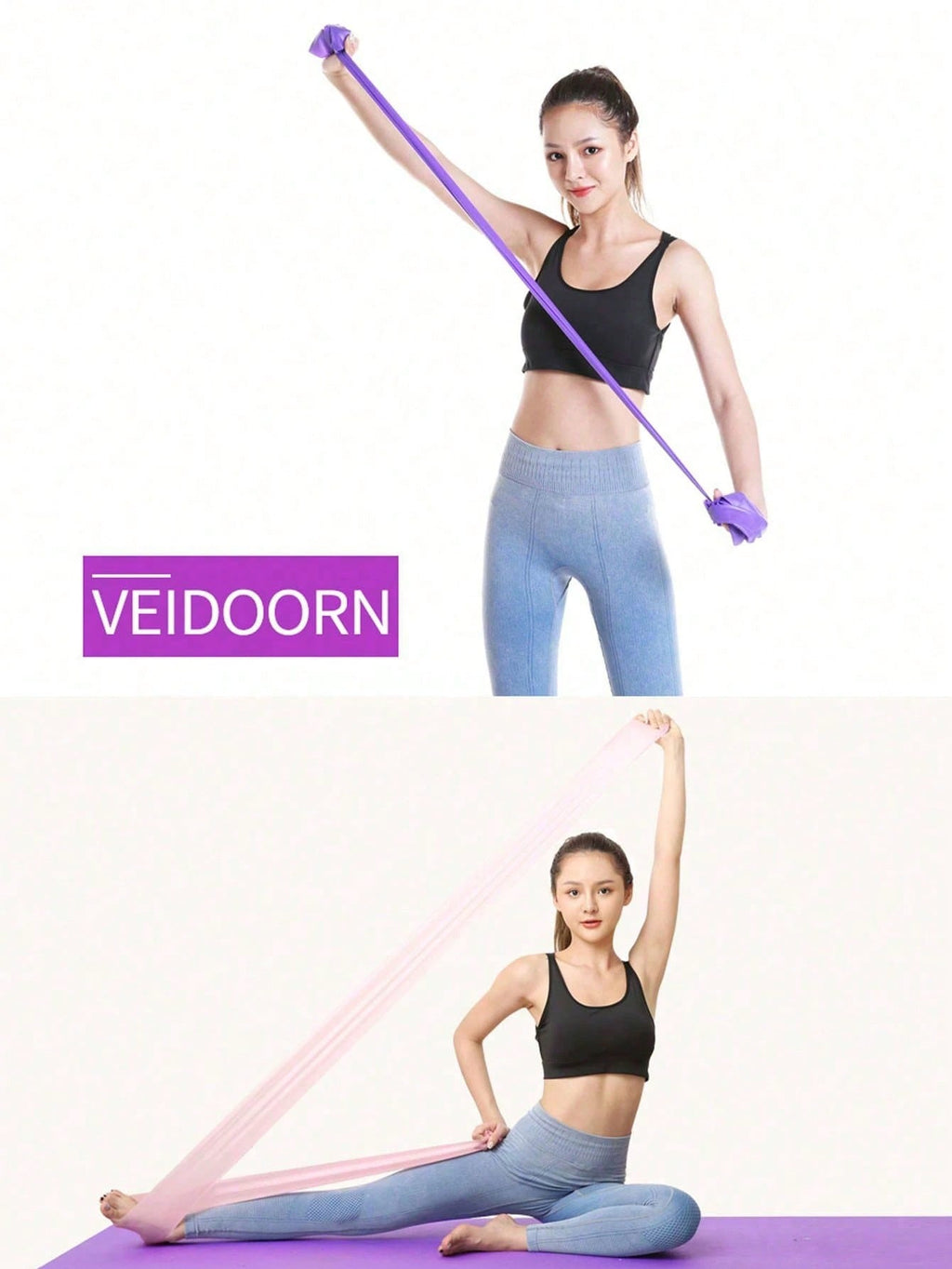 Portable Resistance Band Set, TPE Elastic Fitness Bands Suitable For Yoga And Pilates, Suitable For Men And Women Home Workout, Strength Training, Stretching, Legs, Squats, Glutes And Arms Exercises