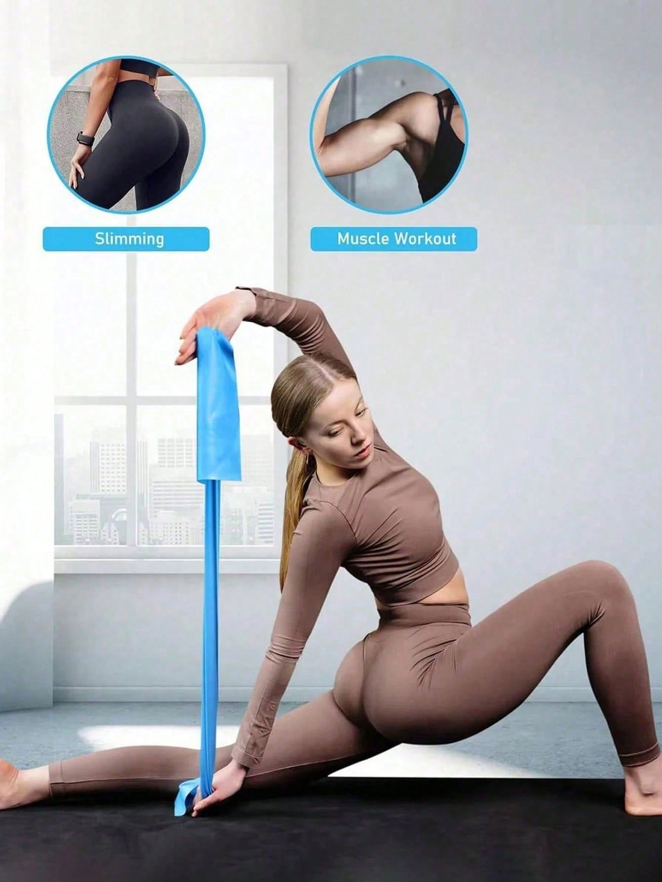 Portable Resistance Band Set, TPE Elastic Fitness Bands Suitable For Yoga And Pilates, Suitable For Men And Women Home Workout, Strength Training, Stretching, Legs, Squats, Glutes And Arms Exercises