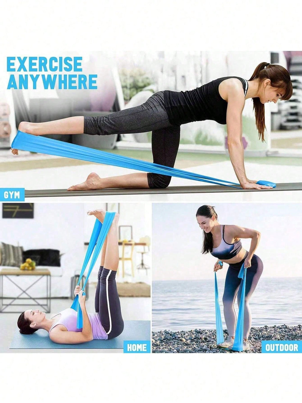 Portable Resistance Band Set, TPE Elastic Fitness Bands Suitable For Yoga And Pilates, Suitable For Men And Women Home Workout, Strength Training, Stretching, Legs, Squats, Glutes And Arms Exercises