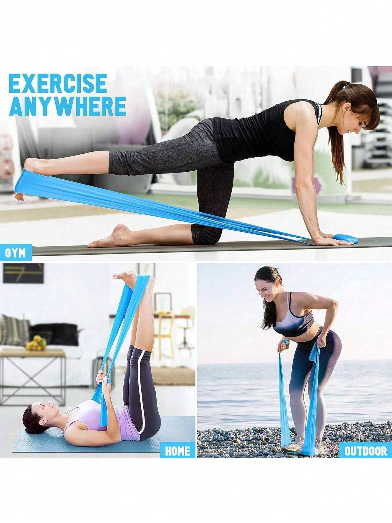Portable Resistance Band Set, TPE Elastic Fitness Bands Suitable For Yoga And Pilates, Suitable For Men And Women Home Workout, Strength Training, Stretching, Legs, Squats, Glutes And Arms Exercises