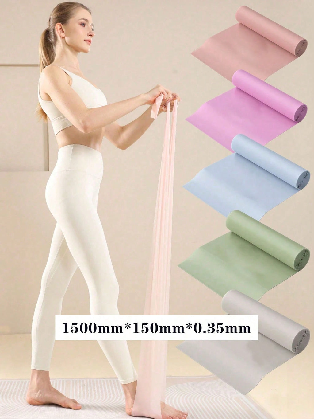 Portable Resistance Band Set, TPE Elastic Fitness Bands Suitable For Yoga And Pilates, Suitable For Men And Women Home Workout, Strength Training, Stretching, Legs, Squats, Glutes And Arms Exercises